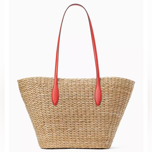♠️kate spade Pinch Me Crab Large Natural Straw Tote - Picture 4 of 14